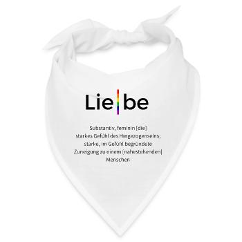 Regenbogen-Säule auf Schwarz - Bandana - Weiß - Vorne