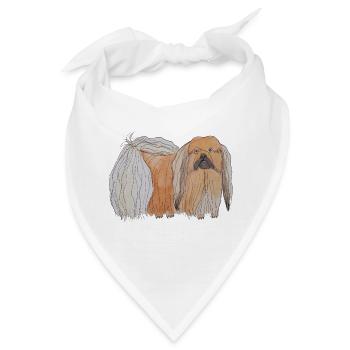 Pekinesisch - Spaß - Bandana - Weiß - Vorne