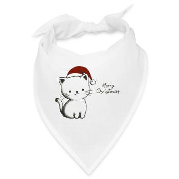 Weihnachtskätzchen - Festliche Reinheit - Bandana - Weiß - Vorne