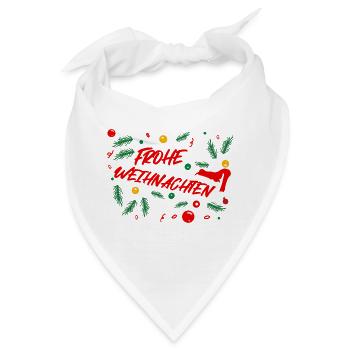 Frohe Weihnachten - Mistelzweige - Bandana - Weiß - Vorne