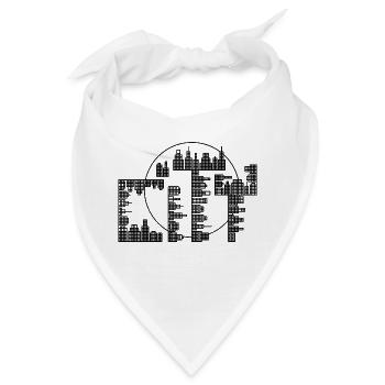 Skyline, City - schwarze Ausführung - Bandana - Weiß - Vorne