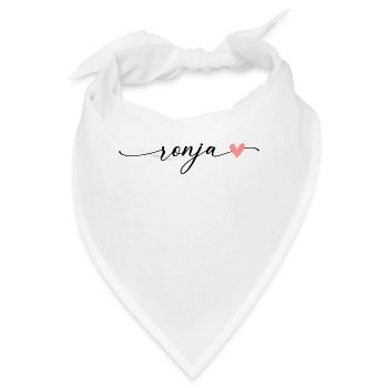 Ronja Name Kalligrafie Schrift - Bandana - Weiß - Vorne