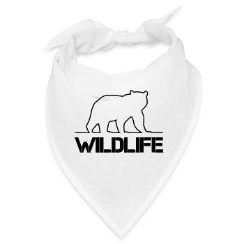 bear silhouette wildlife - Bandana - Weiß - Vorne