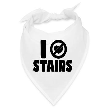 Ich hasse Treppen. Ich hasse Treppen. Humor im Rollstuhl * - Bandana - Weiß - Vorne