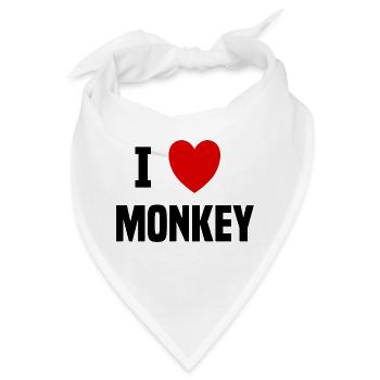 Ich liebe Monkey - Bandana - Weiß - Vorne