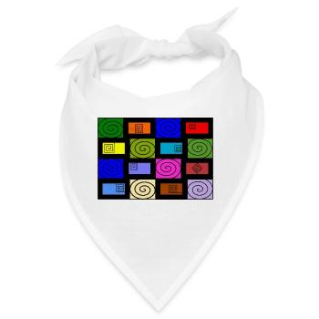 Grafisches Muster Farbwirbel - Bandana - Weiß - Vorne