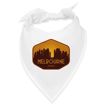 Melbourne Skyline Abzeichen - Bandana - Weiß - Vorne
