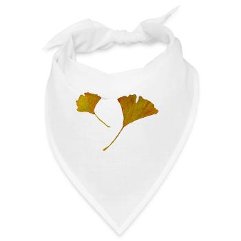 Herbstblätter von Ginkgo biloba - Bandana - Weiß - Vorne