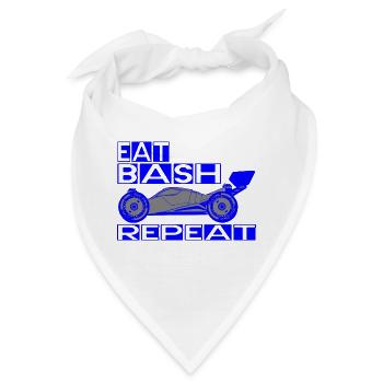 eat bash repeat blue - Bandana - Weiß - Vorne