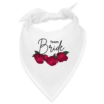Team Bride Minimalistische rote Blume - Bandana - Weiß - Vorne
