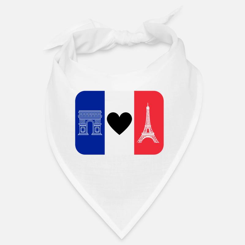 France monuments et drapeau bleu blanc rouge Bandana