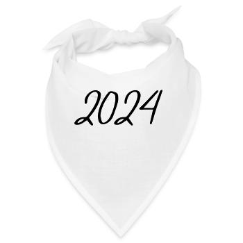 2024 Jahreszahl Datum Zahl Anno Kalenderjahr USA - Bandana - Weiß - Vorne