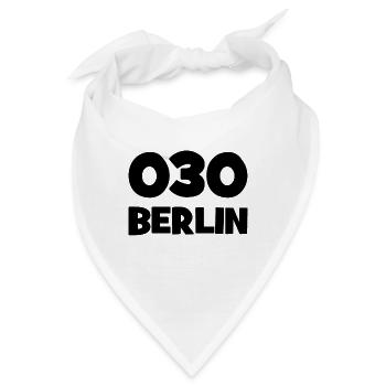 030 - Null Drei Null - Berlin - Vorwahl - Telefon - Bandana - Weiß - Vorne