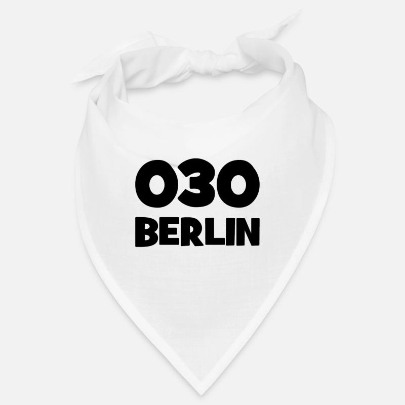030 - Null Drei Null - Berlin - Vorwahl - Telefon - Bandana - Weiß