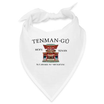 Hofu, Tenman-gu Schrein, Japan, Handzeichnung - Bandana - Weiß - Vorne