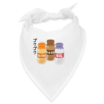 GOKUGOKU ゴクゴクSento Milchflaschen - Bandana - Weiß - Vorne