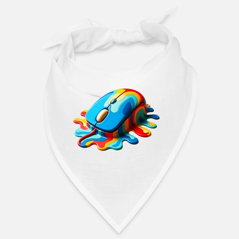 Melting Rainbow Computer Mouse - Bandana - white