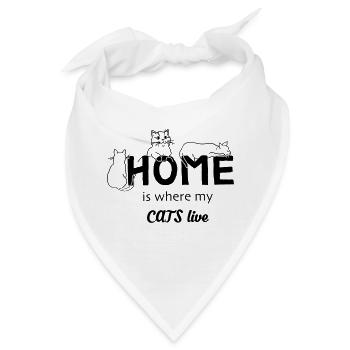 Katzen Zuhause - Bandana - Weiß - Vorne