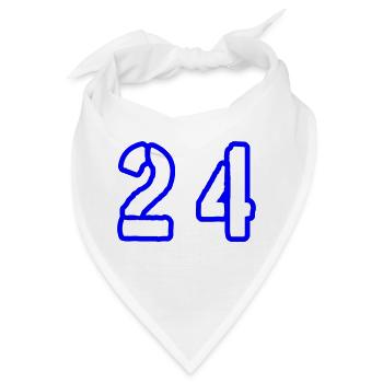 24 Zahl Symbol - Bandana - Weiß - Vorne