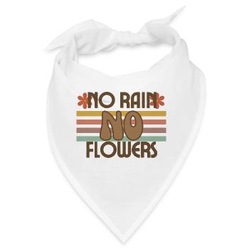 No Rain, No Flowers - Retro Vibes - Bandana - Weiß - Vorne