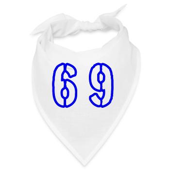 69 Zahl Symbol - Bandana - Weiß - Vorne