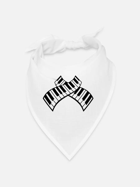 Piano Keys Instrument Playing Classical Music - Bandana - white - Front