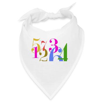 Zahlenhaufen - Bandana - Weiß - Vorne