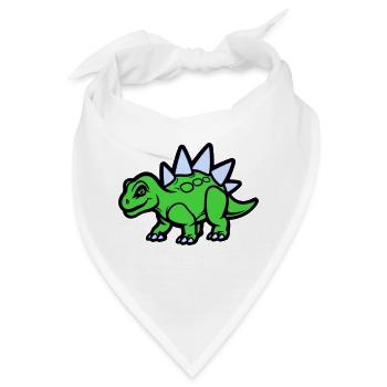 Stegosaurus Comic - Bandana - Weiß - Vorne