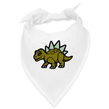 Stegosaurus Comic - Bandana - Weiß - Vorne