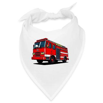 Ready to Roll: Heroisches Feuerwehrauto in Aktion - Bandana - Weiß - Vorne