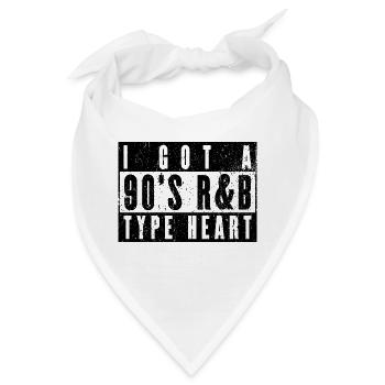 90er R&B Love – Herz am Beat - Bandana - Weiß - Vorne