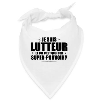 Ich bin Wrestler. Was ist deine Superkraft? - Bandana - Weiß - Vorne