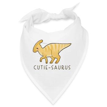 Süßer Dino Cutie-Saurus - Bandana - Weiß - Vorne
