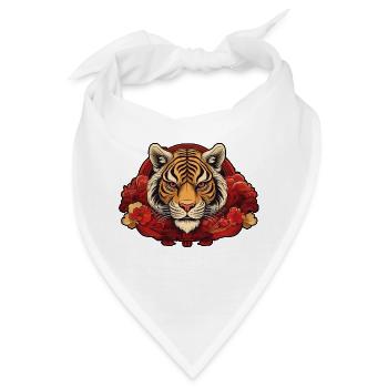 Tiger with Background - Bandana - Weiß - Vorne