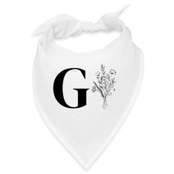 Minimalistische Blumen - Bandana - Weiß - Vorne