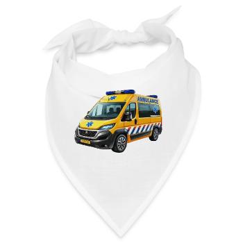 Krankenwagen modern - Bandana - Weiß - Vorne