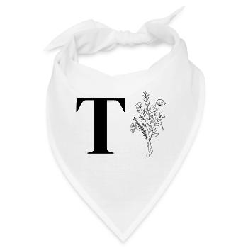 Minimalistisches Blumenmuster - Bandana - Weiß - Vorne