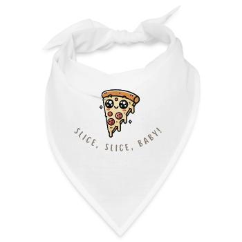 Slice Slice Baby – Lustiges Pizza Shirt - Bandana - Weiß - Vorne