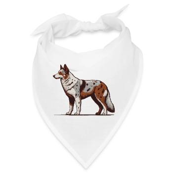 Australian Koolie - Bandana - Weiß - Vorne