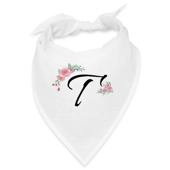 Brief und Blumen - Bandana - Weiß - Vorne