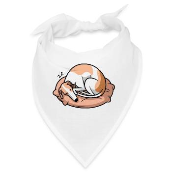 Schlafender Windhund Hund - Bandana - Weiß - Vorne