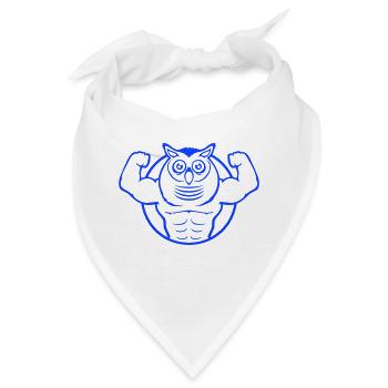 Eule Bodybuilder Muskeln Bizeps Posen Gym Rat Cool - Bandana - Weiß - Vorne