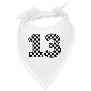 Nummer 13 plaid - Bandana - Weiß - Vorne