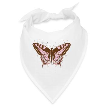 Eleganter Schmetterling in Rosa und Erdtönen - Bandana - Weiß - Vorne