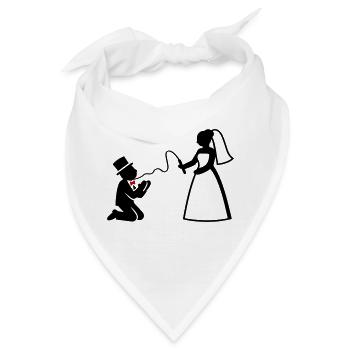 Brautpaar Ehe Paar Peitsche Hochzeit - Bandana - Weiß - Vorne