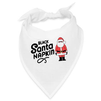 Schwarze Santa Serviette - Bandana - Weiß - Vorne