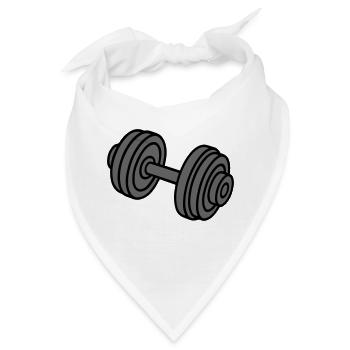 Hantel Gewichte Symbol - Bandana - Weiß - Vorne