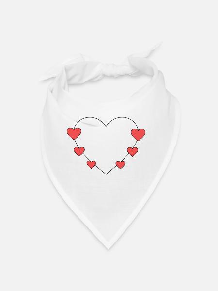 Cœur avec de petits cœurs - Bandana - blanc - Devant