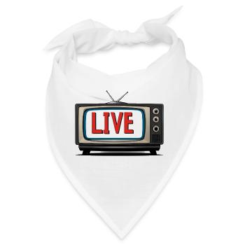 Live TV Fernseher Streamer Livestream - Bandana - Weiß - Vorne