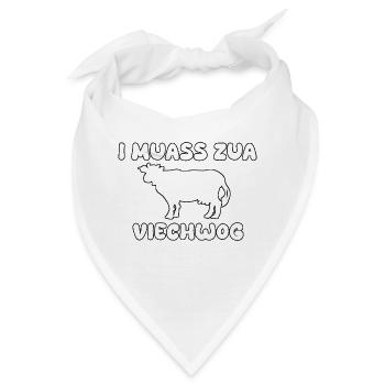 Kua viech vieh lustiger Spruch - Bandana - Weiß - Vorne